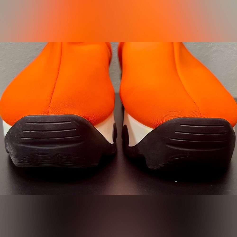 iRi WES I Neon Orange Low Top Vegan Platform Sneakers Neoprene Chunky Shoes - Picture 4 of 15